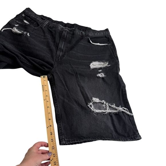 Levi’s 569 Distressed Black Denim Jean Shorts Big & Tall Men’s Sz 44 - Picture 7 of 13